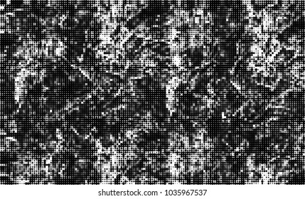 Halftone abstract background. The monochrome texture of dots of ink. Grunge pattern for printing and creating design