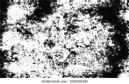 Halftone abstract background. The monochrome texture of dots of ink. Grunge pattern for printing and creating design