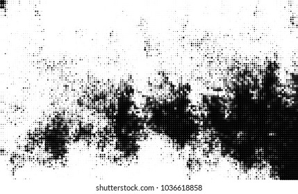 Halftone abstract background. The monochrome texture of dots of ink. Grunge pattern for printing and creating design