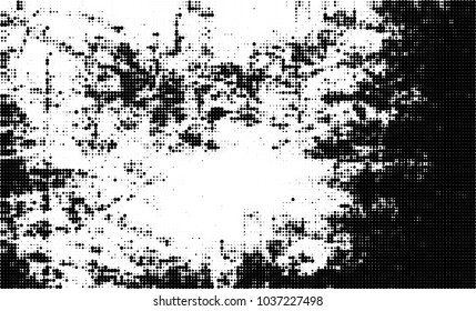 Halftone abstract background. The monochrome texture of dots of ink. Grunge pattern for printing and creating design