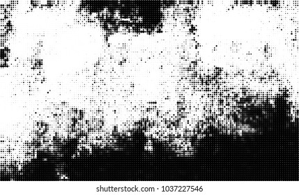 Halftone abstract background. The monochrome texture of dots of ink. Grunge pattern for printing and creating design