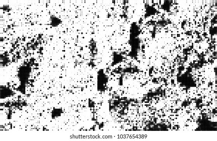 Halftone abstract background. The monochrome texture of dots of ink. Grunge pattern for printing and creating design