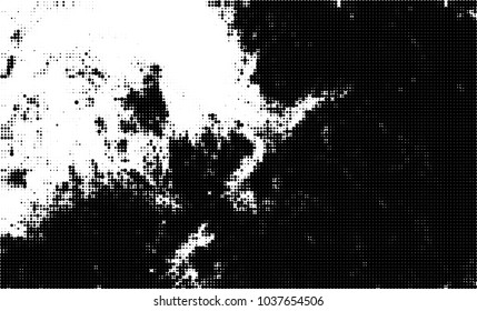 Halftone abstract background. The monochrome texture of dots of ink. Grunge pattern for printing and creating design