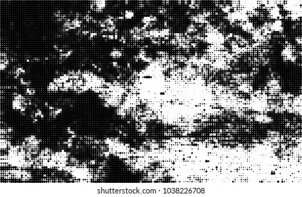 Halftone abstract background. The monochrome texture of dots of ink. Grunge pattern for printing and creating design