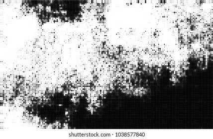 Halftone abstract background. The monochrome texture of dots of ink. Grunge pattern for printing and creating design