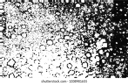 Halftone abstract background. The monochrome texture of dots of ink. Grunge pattern for printing and creating design