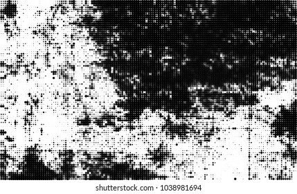 Halftone abstract background. The monochrome texture of dots of ink. Grunge pattern for printing and creating design