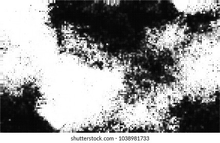 Halftone abstract background. The monochrome texture of dots of ink. Grunge pattern for printing and creating design