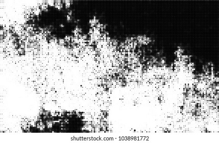 Halftone abstract background. The monochrome texture of dots of ink. Grunge pattern for printing and creating design