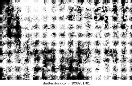 Halftone abstract background. The monochrome texture of dots of ink. Grunge pattern for printing and creating design