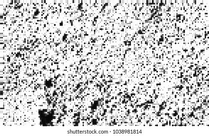 Halftone abstract background. The monochrome texture of dots of ink. Grunge pattern for printing and creating design