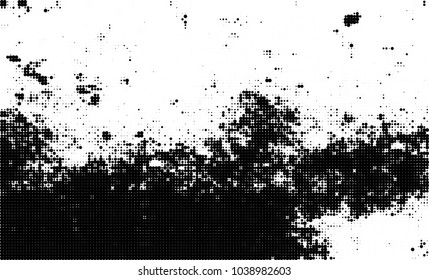 Halftone abstract background. The monochrome texture of dots of ink. Grunge pattern for printing and creating design