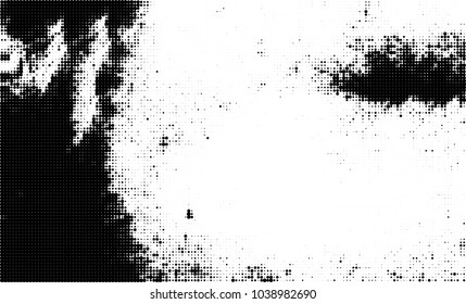 Halftone abstract background. The monochrome texture of dots of ink. Grunge pattern for printing and creating design
