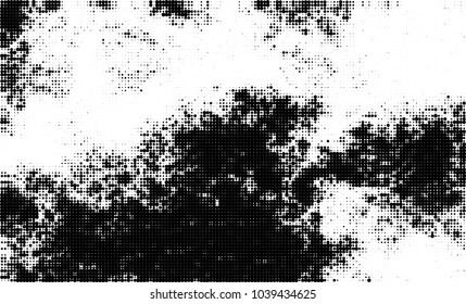 Halftone abstract background. The monochrome texture of dots of ink. Grunge pattern for printing and creating design