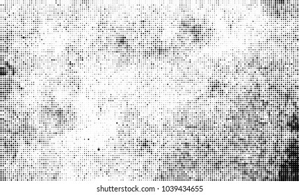 Halftone abstract background. The monochrome texture of dots of ink. Grunge pattern for printing and creating design