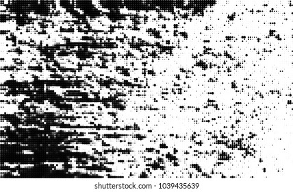 Halftone abstract background. The monochrome texture of dots of ink. Grunge pattern for printing and creating design