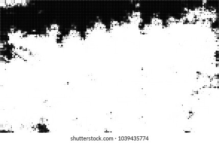 Halftone abstract background. The monochrome texture of dots of ink. Grunge pattern for printing and creating design
