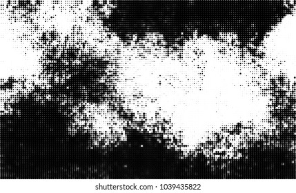 Halftone abstract background. The monochrome texture of dots of ink. Grunge pattern for printing and creating design