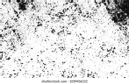 Halftone abstract background. The monochrome texture of dots of ink. Grunge pattern for printing and creating design