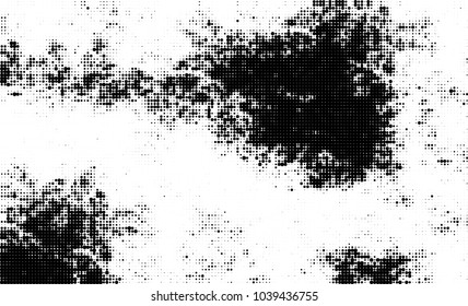 Halftone abstract background. The monochrome texture of dots of ink. Grunge pattern for printing and creating design