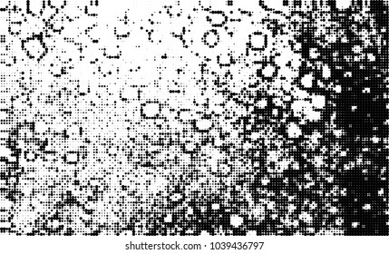 Halftone abstract background. The monochrome texture of dots of ink. Grunge pattern for printing and creating design