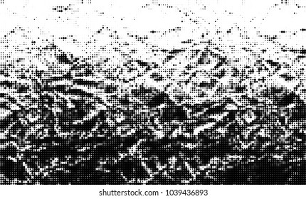 Halftone abstract background. The monochrome texture of dots of ink. Grunge pattern for printing and creating design
