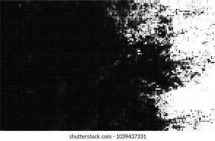 Halftone abstract background. The monochrome texture of dots of ink. Grunge pattern for printing and creating design