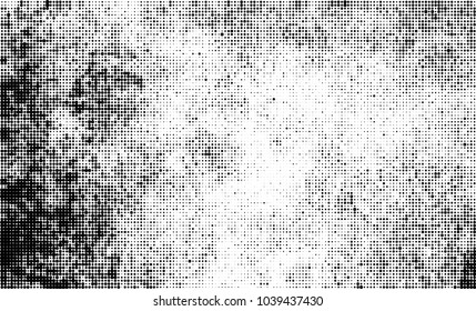 Halftone abstract background. The monochrome texture of dots of ink. Grunge pattern for printing and creating design