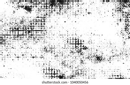 Halftone abstract background. The monochrome texture of dots of ink. Grunge pattern for printing and creating design