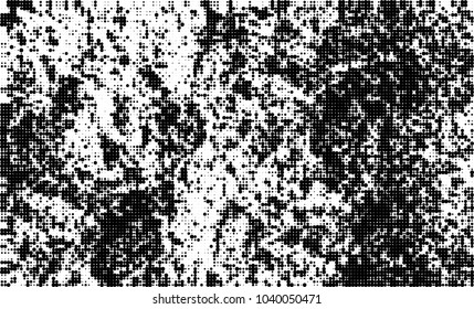 Halftone abstract background. The monochrome texture of dots of ink. Grunge pattern for printing and creating design