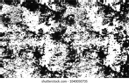 Halftone abstract background. The monochrome texture of dots of ink. Grunge pattern for printing and creating design