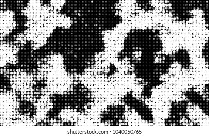 Halftone abstract background. The monochrome texture of dots of ink. Grunge pattern for printing and creating design