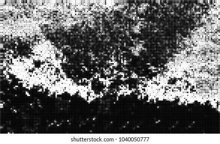 Halftone abstract background. The monochrome texture of dots of ink. Grunge pattern for printing and creating design