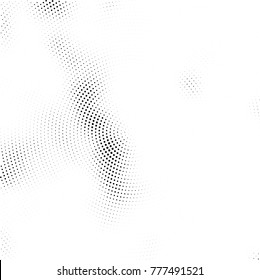 Halftone abstract background. Radial grunge pattern with spots of ink. Monochrome vector texture for print on business cards, labels, posters, stickers