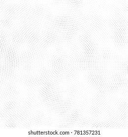 Halftone abstract background. Radial grunge pattern with spots of ink. Monochrome vector texture for print on business cards, labels, posters, stickers