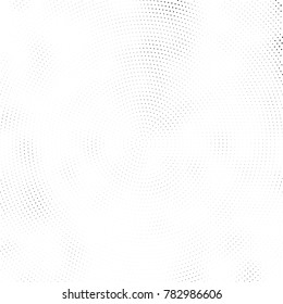 Halftone abstract background. Radial grunge pattern with spots of ink. Monochrome vector texture for print on business cards, labels, posters, stickers