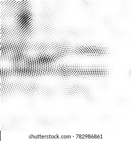 Halftone abstract background. Radial grunge pattern with spots of ink. Monochrome vector texture for print on business cards, labels, posters, stickers