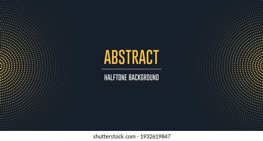 Halftone abstract banner in black and yellow color. Eps10 vector.