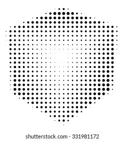 Halftone abstract black dotted three-dimensional cube