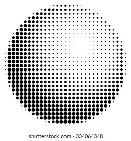 Halftone Abstract Black Dotted Three-dimensional Sphere