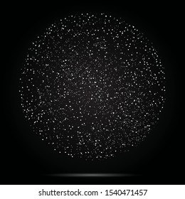 Halftone abstract black random dots. Vector