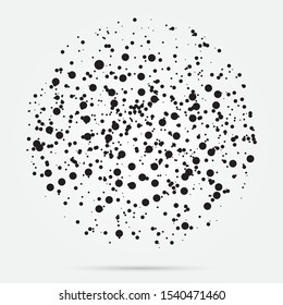 Halftone abstract black random dots. Vector