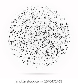 Halftone abstract black random dots. Vector