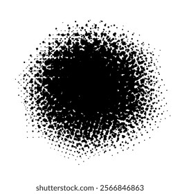 Halftone abstract circle. Round frame hand drawing. Not AI, Vector illustration
