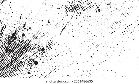 Halftone abstract dotted background and texture. Gradient halftone dots grunge wide background. 