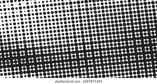 Halftone abstract dotted wave background. Twisted pattern, dot, circle. 