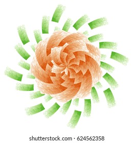 Halftone abstract flower background. Geometric polygonal pattern for design. Vector floral symbol.