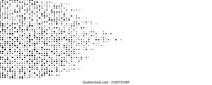 Halftone abstract geometric background frame. Monochrome texture of hexagons. Linear pattern of cells, honeycomb. Design banner, poster website, frame social networks, business. Vector illustration.