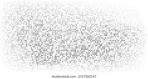 Halftone abstract geometric background frame. Monochrome texture of hexagons. Linear pattern of cells, honeycomb. Design banner, poster website, frame social networks, business. Vector illustration.