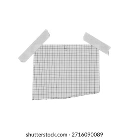 Ilustración abstracta de semitono de hoja de papel en blanco pegada a una pared. Textura monocromática punteada mínima, fondo de Diseño gráfico moderno con espacio de copia para póster, nota, anuncio o maqueta.